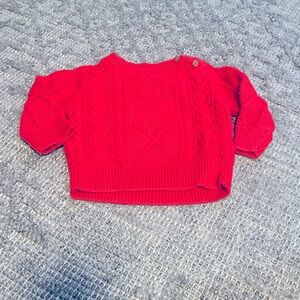 Red Cable Knit 6-12 Months Baby Boys Sweater